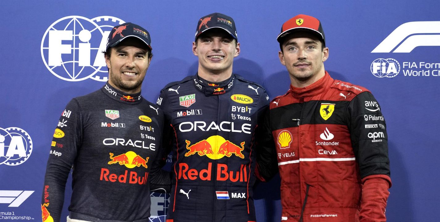 Max Verstappen, Sergio "Checo" Pérez y Charles Leclerc hicieron el 1-2-3 en la Fórmula Uno.