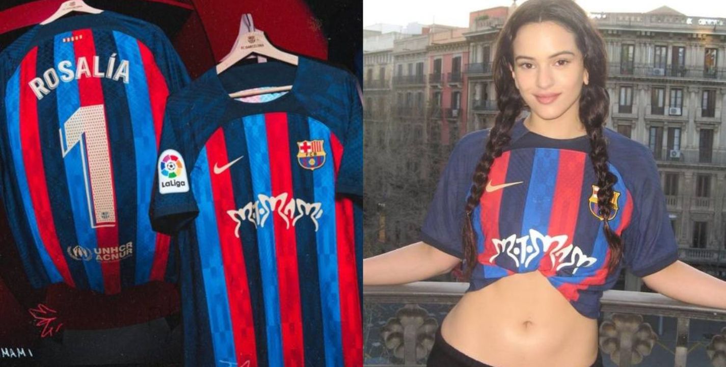Rosalía representando al FC Barcelona en el clásico